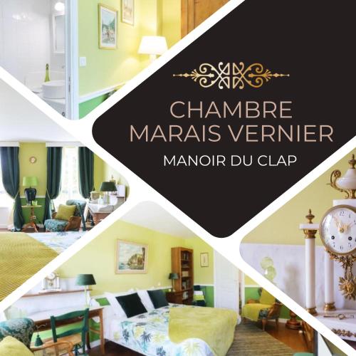 a collage of photos of a living room at Manoir du Clap in La Cerlangue