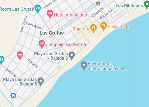 um mapa do código postal de Las Cruces em GUDIVAMA. em Las Grutas