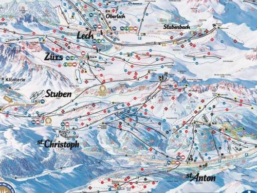 a map of a ski resort in the mountains at Apartment Schöngraben by Interhome in Sankt Jakob