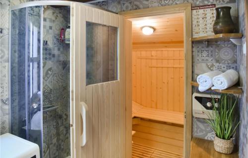 een kleine badkamer met een douche en een inloopdouche bij Nice Home In Vrbovec With Kitchen in Vrbovec