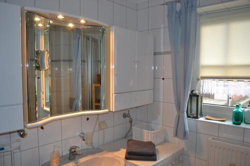 a bathroom with a sink and a mirror at FW Beisel in Garding