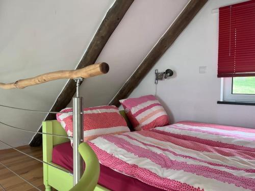 a bedroom with a bed with a wooden bat at Lucky Lemons Boutique Houses Madeira 1 in Calheta