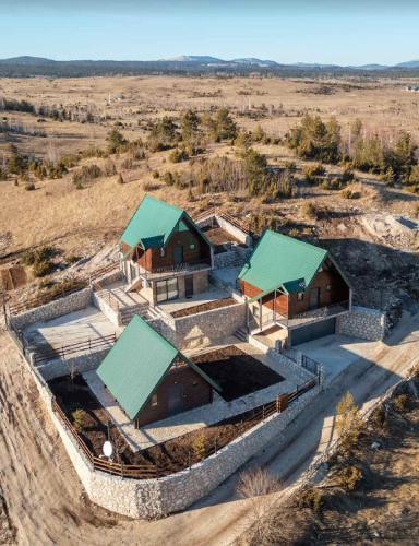 an overhead view of a building in the desert at Sirius Lux Apartmani in Žabljak