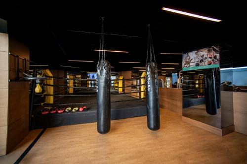 a gym with two giant inflatable slides in a room at Windsor Hotel & Convention Center Istanbul in Istanbul