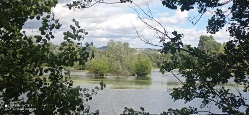 a view of a river through the branches of trees at Chez Patou - Chambres d'hôtes in Beauzac