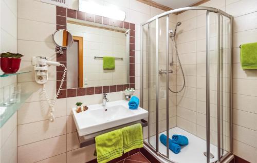 a bathroom with a sink and a shower at Nice Apartment In Rauris With 1 Bedrooms And Wifi in Rauris