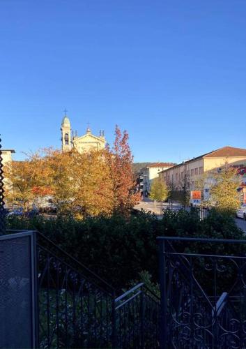 a view of a city with a building in the background at Residenza Le Fornaci in Sorisole