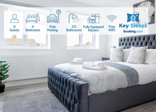 Four Bedroom Holiday Home By Keysleeps Short Lets Free Parking By the Beach-Families