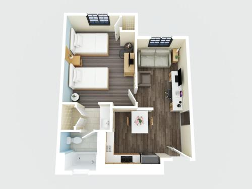 a rendering of a floor plan of a apartment at Staybridge Suites Columbia - Baltimore by IHG in Columbia