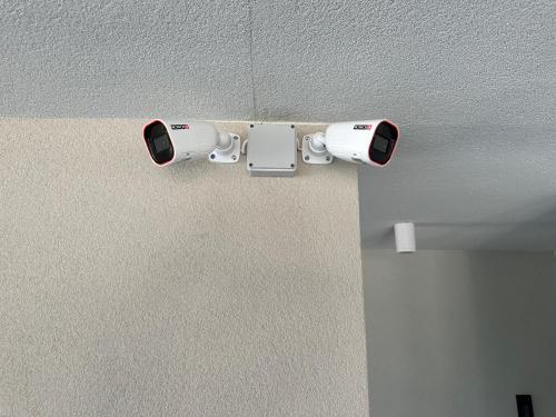 a security camera is attached to a ceiling at Haus Margarete - Attico Infinity Vista Mare con Jacuzzi - Agenzia Cocal in Caorle