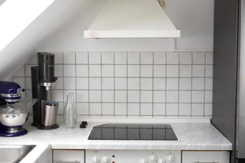 Η κουζίνα ή μικρή κουζίνα στο ÄSTAY - BoxSpring auch als Einzelbetten, voll ausgestattete Küche, Eco-Friendly, Radfahren & Wandern, inkl XL Parkplatz