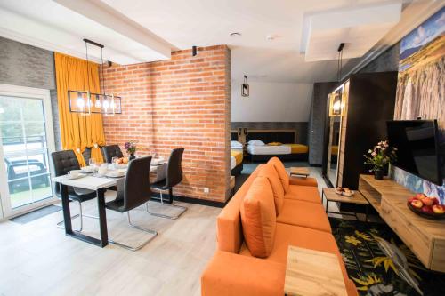 Гостиная зона в Apartments in Bukowina