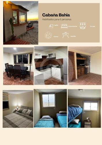 a collage of different pictures of a room at Entre Dunas y Caracolas in Punta de Choros