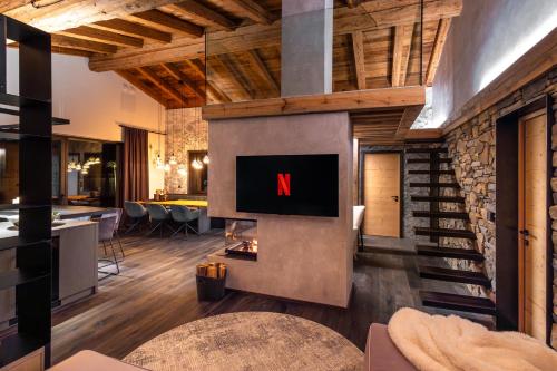 Χώρος καθιστικού στο Chalet ORUS - Tirol Kärnten