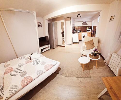 En eller flere senge i et værelse på Appartement à proximité de la Gare du RER B Le Guichet ,Paris Saclay