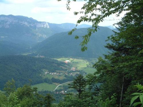 a view of a valley with mountains and trees at Holiday Home Vesna in Brod na Kupi