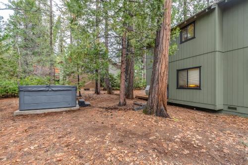 a yard next to a house with a tree at Evergreen Lodge in Arnold