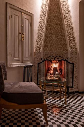 Coin salon dans l'établissement Riad Glatt K