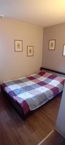 a bedroom with a large bed in a room at Katy's studio in Bansko