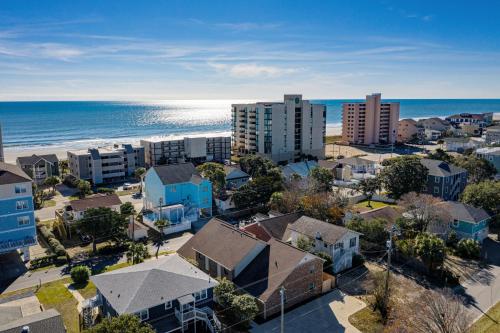 an aerial view of a city and the ocean at 1408 Perrin Dr, Unit A - Ocean Walk Sleeps 8 in Myrtle Beach