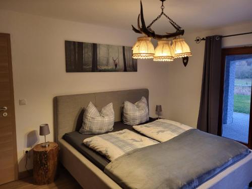 Postel nebo postele na pokoji v ubytování Ferienhaus Probst