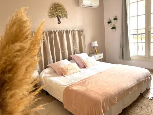 Postel nebo postele na pokoji v ubytování Chambre indépendante à Lezignan-la-Cèbe