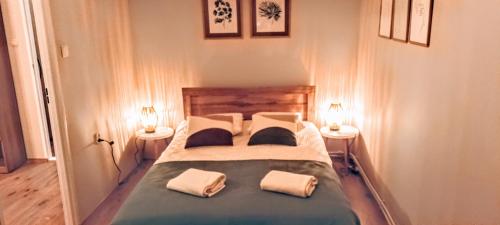 Ένα ή περισσότερα κρεβάτια σε δωμάτιο στο Drzewna Apartamenty - Kupiecka 39