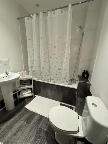 A bathroom at Manchester Cosy flat close to City Centre and City stadium