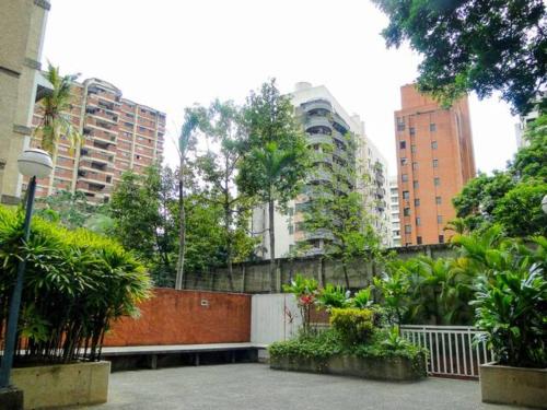 a park in a city with tall buildings and trees at Hermoso Apartamento Familiar in Caracas