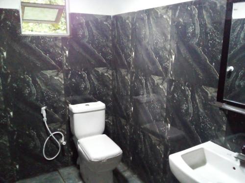 a bathroom with a toilet and a sink at Sanasuma Piyasa Holiday Home in Anuradhapura