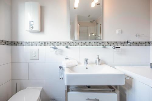 Et badeværelse på Ferienhaus Bellevue