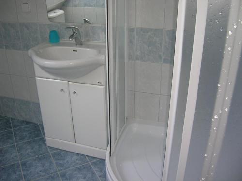 Koupelna v ubytování Apartmán v Chaloupce na vršku