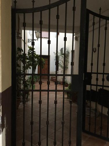 una puerta abierta a una habitación con plantas en Casa Bilà, en Sambuca di Sicilia
