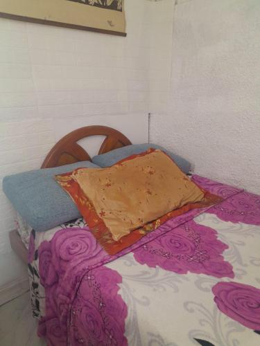 Cama en habitación con almohada en Apartamento en Atlantida, en Atlántida