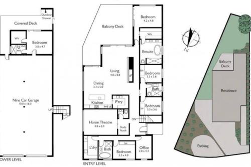 a floor plan of a house at The Moonah Residence in Fingal