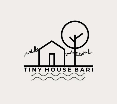 a house with a tree and the text tiny house bar at Tiny House Bari in Bari