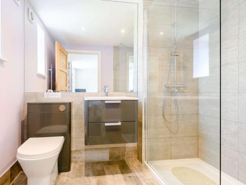 a bathroom with a toilet and a shower at 2 Bed in Stourhead 66326 in Kilmington