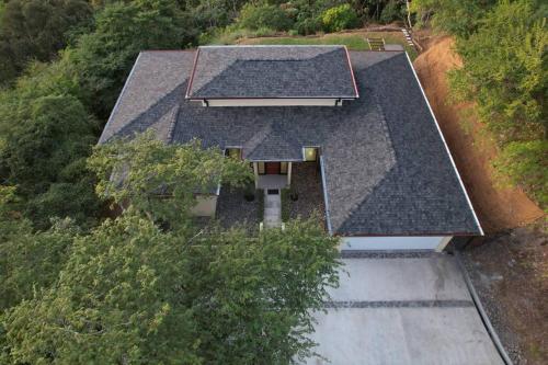 an overhead view of a house with a roof at Casa Mon Coeur-Playa Del Coco Ocean View in Coco