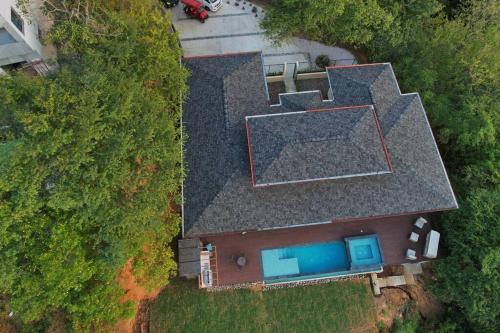 an overhead view of a roof of a house with a swimming pool at Casa Mon Coeur-Playa Del Coco Ocean View in Coco
