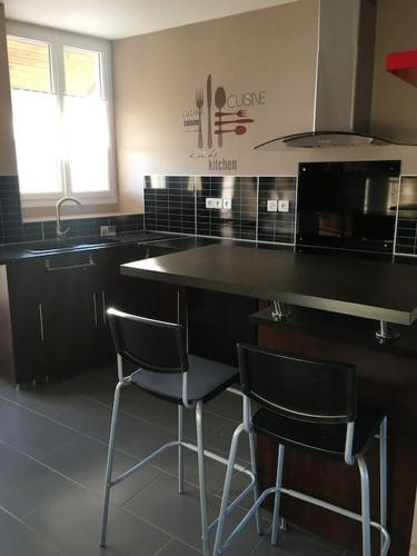 Dapur atau dapur kecil di Gîte Les Rondières