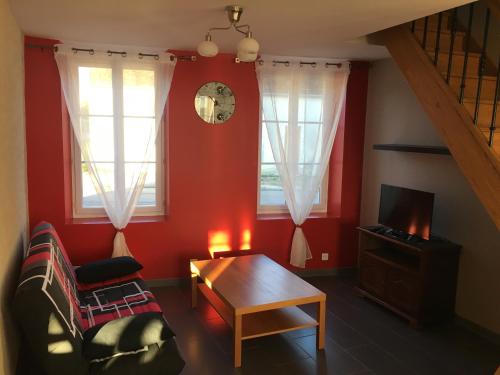 Ruang duduk di Gîte Les Rondières