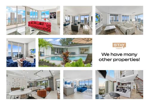 a collage of photos of homes and furniture at Dreamy Beachside Living - Direct Oceanview 2BR 2BA for the Perfect Escape in Hollywood