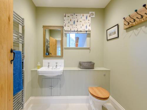 a bathroom with a toilet and a sink at 2 Bed in Tisbury 78165 in Tisbury