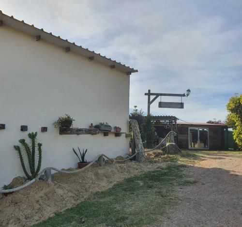 a white building with plants on the side of it at Quindio in Barra del Chuy