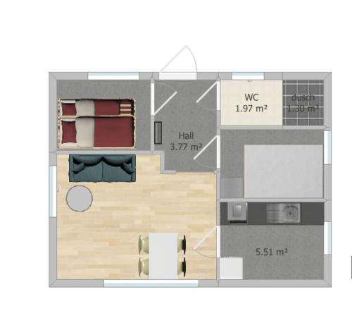 a floor plan of a small apartment with a room at Cozy Hilltop Cottage With Fantastic View in Undenäs