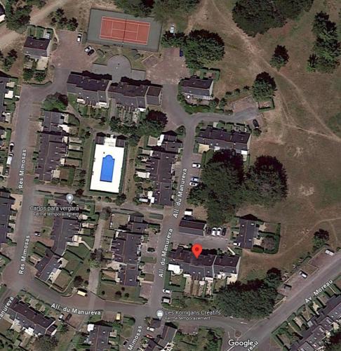 carte d'une ville à cercle rouge dans l'établissement Studio agréable 300m Côte Sauvage, au Pouliguen