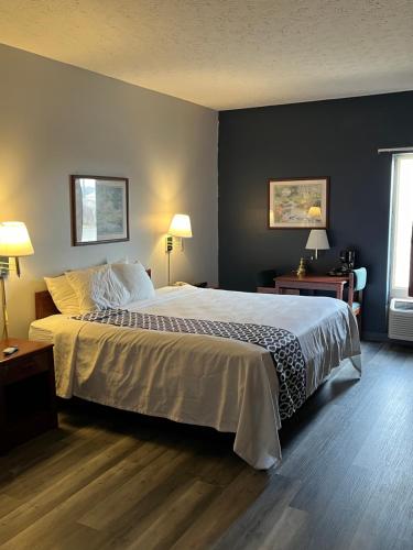 a bedroom with a large bed and two night stands at Springfield Inn in Springfield