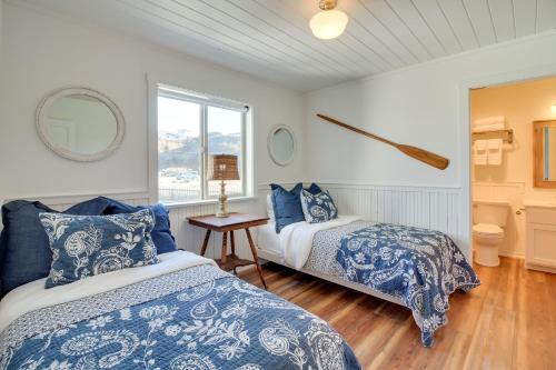 a bedroom with two beds and a window at Scenic Bandon Vacation Rental with Beach Access! in Bandon