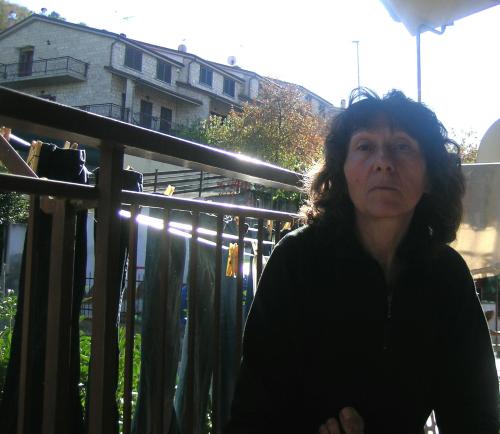 a woman standing in front of a fence at sleep well in Ballerup