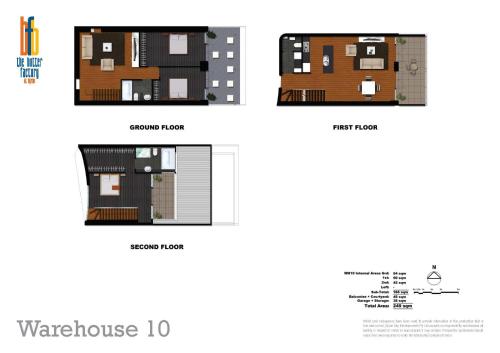 a floor plan of a water house at Byron Butter Factory Apartments in Byron Bay